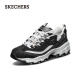 SKECHERS CLASSIC RETRO Diamond Panda Schuhe Freizeitschuhe Frauen dicker Sohle erhöhte weiße Schuhe 12241 Schwarz/Weiß/Bkw 39