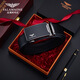 Falamaone Men's Leather Belt Genuine 2025 New Luxury Brand International Valentine Day Negocios de alta gama Belt Belt Birthday Gift PD829 Color de armas [Versátil Casual de negocios] 120 cm [Embalaje de caja de regalo de alta gama]