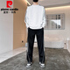 皮尔卡丹（pierre cardin）男士休闲运动服套装2025新款春秋季圆领长袖卫衣男装秋冬帅气一套 9230黑色 L