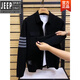 Jeep (JEEP) high-end spring and autumn new style lapel knitted jacket cardigan versatile casual fashion trend slim men's new black knitted cardigan jacket men/wool/wool one size fits all 52 yards 140-155Jin Jin equals 0.5 kg