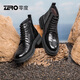 Zero Zero Martin Boots Winter New Black Lace-up Fleece Warm Leather Business Men's Boots Thick Sole Outdoor Boots Men Black [Wear-resistant Rubber Outsole] 42