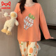 Cat Man (Miiow) Pajamas Spring y Autumn Algodón de manga larga suave y algodón de algodón linda CAJA CAPA EN AUTO SET 2025 NUEVO CAREATE 1047 AMOR INGLÉS M 160