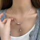 South Korea s925 sterling silver water drop string snake bone chain electroplating necklace Seiko niche designer high-end clavicle chain xl1475 925 silver