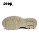Jeep吉普马丁靴男秋冬新款透气高帮工装靴子男潮流户外休闲沙漠作战靴 深卡其【标准皮鞋码】 40