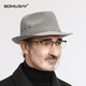 Somubay mittleren und älteren Männer Frühlings- und Herbst Britisch-Flat-Hut Retro Gentleman Hut Dad Opa Herbst und Winter alter Mann Jazzhut Masky Gray 58 cm