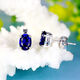 Sapphire earrings, 925 silver plated with 18K gold, inlaid with carat colored gemstones, tanzanite jewelry earrings for women, a pair of blue earrings