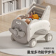 Manlong baby walker baby cart children's toy car O-shaped legs baby simple baby walking artifact toy cart toy cart - khaki color (free traction rope)
