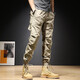 Ecken American Retro Work Pantalon Pantalon de camouflage droit en vrac pour hommes pantalon décontracté pour hommes automne et hiver petit pieds attachés pieds pantalons harem 679 gris 32