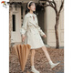 Woodpecker Small French Style Commuting Windbreaker Jacket Women's 2025 New Autumn British Style Korean Style Loose Coat Pearl Rice M Recommendation (101-115Jin Jin equals 0.5kg)