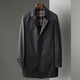 Western Tour Trench Coat Mid Long-Long Longitud Autumn New Style [Algodón de larga duración] Light Luxury Business Casual Chaqueta para hombres Men Azul Grey (sin Slit) 6627 M 170