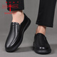 Dragonfly Brand Herrenschuhe Lederschuhe Herrenstil neu atmungsaktiven Männergeschäft Casual Toe-Layer Cowhide Ein Fuß faule Schuhe Daddy Schuhe Männer 6628 Schwarzer Fuß Cover 40
