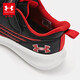 安德玛（Under Armour）【实付满699赠跑鞋】儿童运动鞋舒适百搭魔术贴撞色男女童休闲鞋 黑/红 39