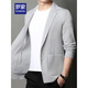 Romon -Männer gestrickte Strickjacke Männer Blazer Herren Frühling und Herbst Neue lose lockere dünne Anzug Halsband Wolle Top Beige L 170