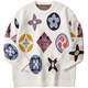 Wayne Xavier WayNexzavier plus Fett und größere trendige große Rundkragen-Mischungskontrastverdickte Pullover Männer 6630 Weißer XL (170jin [Jin entspricht 0,5 kg] -190jin [Jin gleich 0,5 kg]))