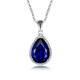 Flying Goose Sapphire Pendant 925 Silver Plated 18K Gold Tanzanite Color Gem Drop Shape Color Gemstone Necklace for Women Picture Color Pendant with 45cm Silver Chain