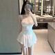 Di Shulan Night Club Dress Nightclub Women's Sexy Tube Top Miniskirt Suspender Skirt Puff Skirt Small White S