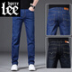 Lee Dprre Jeans Men Summer delgado y recto Pantalones informales de hombres Coreas Estilo coreano Negocios versátiles de luz de verano XJ-866 Azul 30 cintura 2 pies 3