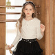 IVY HOUSE Ivy children's clothing girls and boys autumn new lace collar knitted shirt warm college style children white 160