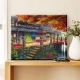 Beisijia digital oil painting diy landscape flower hand-painted oil painting coloring living room decorative painting children's hand-painted animation hanging painting leisurely tea house 50*40cm stretched solid wood inner frame set