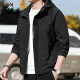 FORTEI jacket men's fashion trend top casual versatile jacket men DZLJK802 black XL