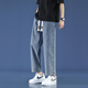 Foss Phil light blue jeans men's summer thin nine-point loose trendy brand sports and casual straight wide-leg pants trendy brand 718-K829 retro blue 2XL [Recommended 160-175Jin [Jin equals 0.5 kg]]