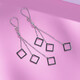 Yuan Shengfu's new PT950 premium three-line square platinum ear hooks, fashionable platinum earrings, earrings 2.97g