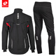 NUCKILY Cycling Suit Men's Winter Suit Windproof Fleece Warm Long Sleeve Top Jacket Pants Suit Himalaya Thickened Windproof Fleece Suit XL Recommended Weight 75-80kg
