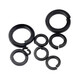 Guwanji 8.8 grade iron black thickened open elastic washer widened spring washer flat washer elastic washer flat washer national standard M8 200 pieces 8.8 grade black