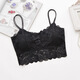 Lingdeng Lace Tube Wrap Breast Strap Breast Pad Short Small Camisole Underwear Female Student Anti-exposure Sexy Gathering Beautiful Back Girl Bra Black + Black One Size (Recommended 80-130Jin Jin is equal to 0.5 kg)