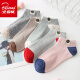 Arctic Velvet Back Label Trendy Socks Short Socks Contrast Color Splicing Combed Cotton Women's Socks Women's Socks Elements Versatile Invisible Socks Summer Women's Boat Socks Mix and Match 10 Pairs One-size-fits-all