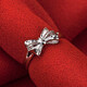 Yuanshengfu new fashion platinum PT950 ring women's versatile bow platinum ring adjustable 3.69 g
