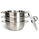 LOCK&LOCK 304 stainless steel steamer pot 28cm steamer set three layers LCM2287SW-3 3 layers 28cm