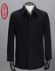 Ding Tong Middle-aged and Elderly Coat Men's Winter Medium-Length Wool Plush Jacket Men's White Duck Down Thickened Warm Pure Black Business Lapel Single Bretted Slim Body Clothes Dad's Woolen Coat Black Wool 98.1% and 1.9% Cashmere 175