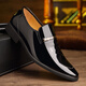Shamessi's new business formal leather shoes for men with fleece covers fashionable trendy low-top men's shoes 686 black four-season model 42