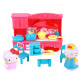 HelloKitty Hello Kitty Toy Children's Simulation Kitchen Room Furniture Play House Set Girls Gift Set KT Home Set 061