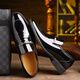 Shamessi's new business formal leather shoes for men with fleece covers fashionable trendy low-top men's shoes 686 black four-season model 42