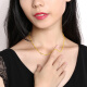 Jinlifu Jewelry gold necklace pure gold wide version twist chain women's gold chain about 3.26-3.36 grams