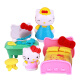 HelloKitty Hello Kitty Toy Children's Simulation Kitchen Room Furniture Play House Set Girls Gift Set KT Home Set 061