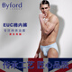 BYFORD/百富男士平角裤棉平角内裤EUC棉中腰四角裤男内裤-MW724 MW724白色 1条 S