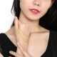 Jinlifu Jewelry gold necklace pure gold wide version twist chain women's gold chain about 3.26-3.36 grams