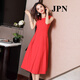 
JPN Hong Kong trendy sleeveless dress for women 2025 new temperament goddess Fan Mingyuan party vest skirt A-line skirt summer white dress L