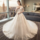 Fatiya Bride Wedding Master Vestido de novia 2024 NUEVO Color de champán Bandas de gran tamaño Tamil