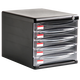 Yuyangyang Ewinvos Información de escritorio Archivo de clasificación de archivos de cajón de plástico de cinco capas con bloqueo de caja de plástico duro de cuatro capas Colección de cuatro capas bloqueada 9794