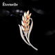 Eternelle French Eternal Temperament Wheat Ear Brooch Women's High-end Coat Accessories Pin Buckle Brooch Gift Champagne