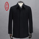 Ding Tong Middle-aged and Elderly Coat Men's Winter Medium-Length Wool Plush Jacket Men's White Duck Down Thickened Warm Pure Black Business Lapel Single Bretted Slim Body Clothes Dad's Woolen Coat Black Wool 98.1% and 1.9% Cashmere 175