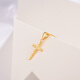 Ming brand jewelry 18K gold color k yellow split flower cross simple pendant necklace CSC0070 pricing split flower single pendant about 0.26-0.40 grams