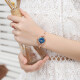 Julius Watch Watch Women's Korean Style Mode glänzender Strassstein schlankes Armband Quarz Schüler Frauen Uhr Blue Disc Ja-878d