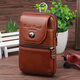 
Gold Coral Apple leather mobile phone bag men's 5.7-inch 6.0-inch 6.3-inch mobile phone case sports wear belt vertical leather waist bag 3895 brown small