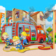 Miaowaer Puzzle Transporte infantil Marco de madera Puntuación Puntuación Animal Story Toys 3-6 años de edad de educación temprana SIDA con tren de mapa base [60 piezas]