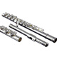 Roffee Flöteninstrument 17 Offenes und geschlossenes Loch Dual-Purple-Silber-Flöten-Schülern Anfänger spielen Ellbogenflöteninstrument 16 Loch C-Tuning White Kupfer Offenes und geschlossenes Loch Dual-Purple 22s College Level